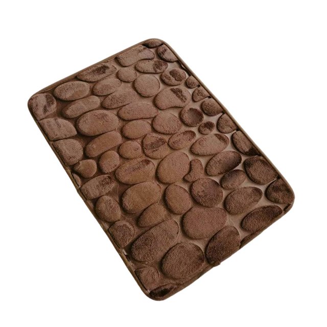 Abbracc 40x60cm Bathmat Quick Absorbent Machine Washable 3D Effect Coral Velvet Bath Rug Coffee