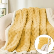 Cooling Blanket Jacquard Blanket Lamb Fleece Double Thickened 59x79IN Cooling Comforter Super Cozy And Comfy Cooling Throw Blanket for Couch Transfer Heat to Keep Body Cool Night Sweats