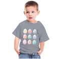 thumbnail image 2 of Penkiiy T-Shirts de Pâques pour Enfants Garçons Filles Mode Œufs de Pâques Imprimé Col Rond Manches Courtes 5 Ans Gris, 2 of 4
