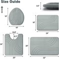 thumbnail image 2 of YIHOUSE Memory Foam Bathroom Rugs, Soft Non Slip Mats, Extra Thick for Bathroom, Machine Washable - 4 Piece Set (Light Grey), 2 of 7