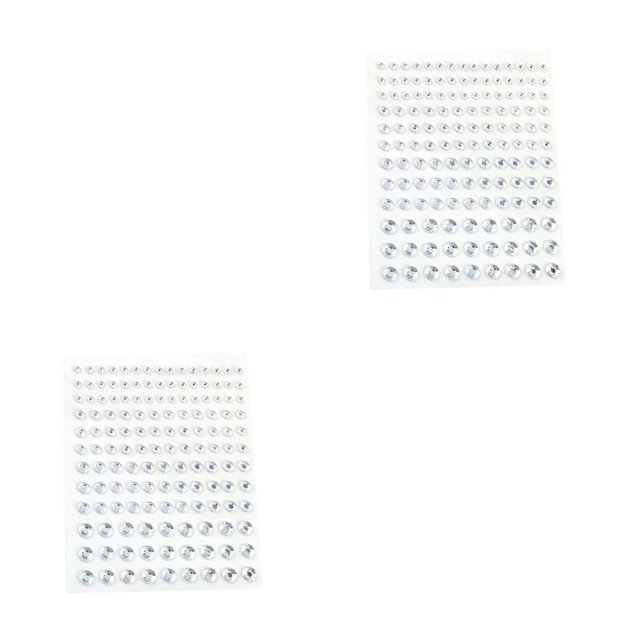 Wweixi Eye Face Gems Rhinestone Stickers Beads No Glue Eyebrow Rainbow Makeup Jewelry Accessory DIY Decorations Wedding White 2Set
