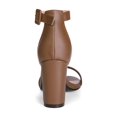 thumbnail image 3 of BLISSFUL STEP Women's Shoes Solid Color Open Toe Block High Heels Summer Sandals Brown 8, 3 of 8