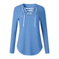 thumbnail image 4 of Women‘s Solid Color Long Sleeve Printed Top Pink M, 4 of 4