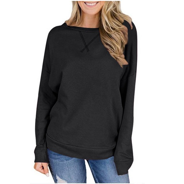 AherBiu Chandails de Sortie pour Femmes, Coupe Ample, Thermique, Chaud, Col Ras du Cou, Manches Longues, Chandails Molletonnés, Chandail