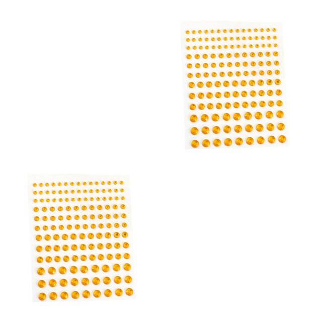 Wweixi Eye Face Gems Rhinestone Stickers Beads No Glue Eyebrow Rainbow Makeup Jewelry Accessory DIY Decorations Wedding Yellow 2Set