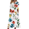 thumbnail image 2 of Ovzne Robes d'Été pour Femmes 2025 Robe pour Femme Robe Unie Ample Décontractée à la Mode Imprimée à Manches Courtes Col en V Mi-Mollet Robe à Manches Courtes Col en V Robe d'Été Courte Sl, 2 of 5