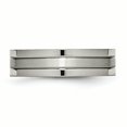 thumbnail image 3 of Titanium Grooved 6mm Brushed and Polished Band Ring 13.5 Size, 3 of 6
