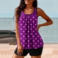 thumbnail image 1 of UPPADA 2 Piece Full Coverage Swimsuits for Women Floral Athleti Crewneck Bathing Suits High Waisted Tummy Control Modest Swimwear Comfy Tankini Top with Shorts Purple,2xl, 1 of 6