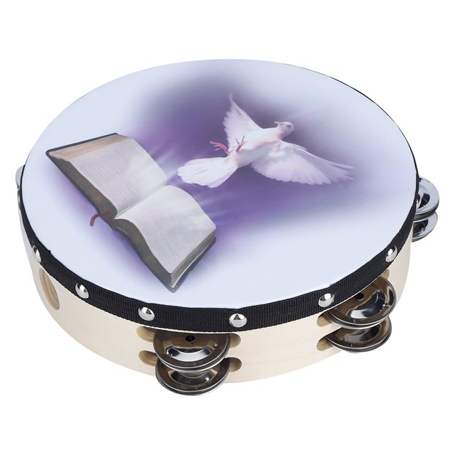 Handheld Percussion, Easy To Play Purple Tambourine, For Party Concert 20cm