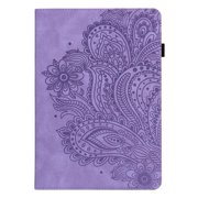 Coque For Samsung Galaxy Tab A 10.1 2016 Case T580 T585 Embossing Leather Stand Tablet Cover For Galaxy Tab A A6 10 1 2016 Funda purple-flower SM-T580
