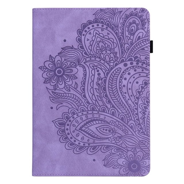 For Amazon Fire Max 11 2023 Case Folding Stand Smart Stand PU Leather Tablet Cover for Fire Max 11 Inch Fire Max 11 Tablet Case purple-flower For Fire Max 11 2023