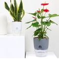 thumbnail image 3 of Plant Pot High-tenacity Shatterproof Plastic Decorative Self-watering Plant Pot Flower Container for Home White L, 3 of 13