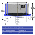 thumbnail image 4 of UIOWIO Trampoline Récréatif de 14 Pi pour Enfants et Adultes avec Échelle, Trampoline d'Extérieur, Trampoline de Cour Arrière avec Panier de Basketball, Filet d'Enceinte, Sac de Rangement, Bleu, 4 of 7