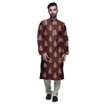 thumbnail image 1 of Atasi Satin Slub Ethnic Kurta With Churidar For Mens Printed Party Wear, 1 of 1