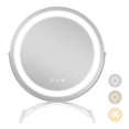 thumbnail image 1 of Costway 16" Round Makeup Vanity Mirror 3 Color Dimmable Lights Memory Function White, 1 of 10
