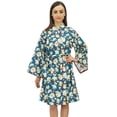 thumbnail image 3 of Bimba Kimono Court à Imprimé Feuilles pour Femme, Robe de Nuit de Mariée/mariage, Wrap-18, 3 of 9