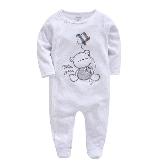 Zwiiyzr 2025 0-1T Unisex Baby Boy and Girl Button Onesie Solid Newborn Footie One-Piece Infant Romper Jumpsuit White