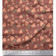 thumbnail image 1 of Soimoi Modal Satin Fabric Leaves & Flower Floral Printed Fabric 1 Yard 42 Inch Wide, 1 of 3