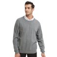 thumbnail image 1 of TOPTIE Mens Crewneck Soft Cotton Long Sleeve Jumper Pullover Sweater, 1 of 8