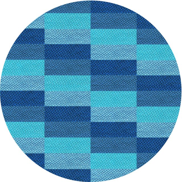 Ahgly Company Tapis Rond Lavable en Machine Intérieur Transitionnel Bleu, 5 Pieds Rond
