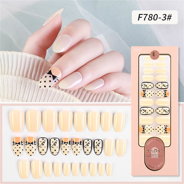 EGNMCR Press on Nails The New Wearable Nail Long Tip-shaped Detachable Reusable Fake Nail Wear Patch Lazy fixed