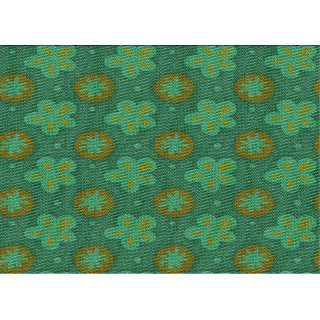 Ahgly Tapis Rectangulaire Lavable en Machine Intérieur Transitionnel Vert Jungle, 3 Pieds x 5 Pieds
