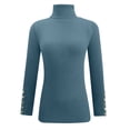 thumbnail image 4 of Pitauce Chandail de Base Ajusté pour Femmes Automne Hiver à Col Roulé Décontracté en Tricot Chandails Extensibles Chandail Décontracté Jumper Hauts, 4 of 5