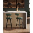 thumbnail image 3 of VASAGLE EKHO Collection - Bar Stools Set of 2, Swivel Counter  Stools with Backs, Synthetic Leather with Stitching, Mid-Century Modern, 30-inch Tall, Forest Green, 3 of 6