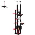 thumbnail image 2 of PAWZ Road 90.5-100.4" Floor to Ceiling Cat Tree Tower Adjustable Cat Tree for Cats Scratching Black, 2 of 8