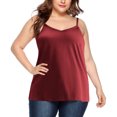 thumbnail image 1 of ohmzyzo Womens Plus Size Tank Tops V Neck Sleeveless Cami Adjustable Spaghetti Strap Camisole Summer Basic Tank Shirts, 1 of 6