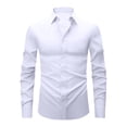 thumbnail image 2 of Dress Shirts for Men with Pocket Long Sleeve Big & Tall Tshirts Shirt Button-Down Collared Wrinkle-Free Solid Color Business Work Tops, 2 of 7