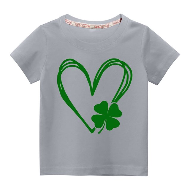 TopLLC St. Patricks Day Chemises pour Femmes Hauts de Sarrau St Patricks Day Tout-Petits Enfants Garçons Filles Mode Mignon Col Rond Imprimé Manches Courtes Haut