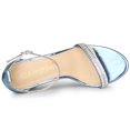 thumbnail image 4 of BLISSFUL STEP Women's Solid Color Rhinestone Ankle Strap Block Heels Sandals, 4 of 7