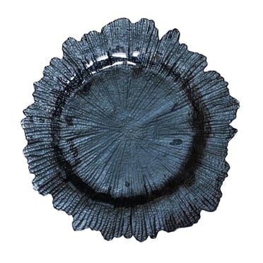 GROWTH TANK Assiette de Charge 13 Pouces Assiette de Service Décorative à Motif Floral Assiette Irrégulière pour Cuisine Occidentale Noire