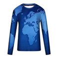 thumbnail image 4 of TIMIFIS Chemises pour Hommes Chemises à Manches Longues T-Shirt à Imprimé Graphique T-Shirt Décontracté à Col Rond Chandail Molletonné Haut-Bleu Foncé Automne, 4 of 5