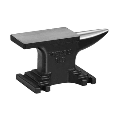VEVOR Single Horn Anvil, 8.8Lbs Cast Steel Anvil, High Hardness Rugged Round Horn Anvil Blacksmith, Compact Design and Stable Base, Forge Tools and Equipment, Metalsmith Tool for Bending and Shaping