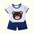 thumbnail image 4 of EGNMCR Ensembles de Blouses et Chemises à Manches Courtes à Col Rond Tout-Petits Enfants Bébés Garçons Filles Mode Mignon Imprimé Chiot à Manches Courtes Tenue Décontractée Ensemble Fille, 4 of 4