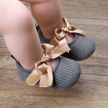 QTBIUQ Toddler Kids Baby Girls Shoes Summer Bowkont Princess Dress Shoes Solid Shoes