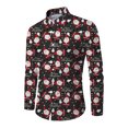 thumbnail image 2 of Innerwin Chemise Tunique Boutonnée pour Hommes Col à Revers Confortable Joyeux Noël 3TG, 2 of 3