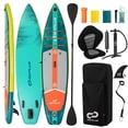 thumbnail image 1 of Goplus 11' Inflatable Stand Up Paddle Board for Adults with Kayak Seat Leash Hand Pump,Turquoise, 1 of 10