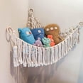 thumbnail image 1 of cotton rope storage solution for plush friends, keeps kids' room tidy Soft Toy hammock net, 1 of 5