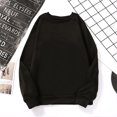 thumbnail image 3 of Blouse Chandail à Manches Longues pour Femmes, Couleur Unie, Coupe Ample, Col Rond, 3 of 8
