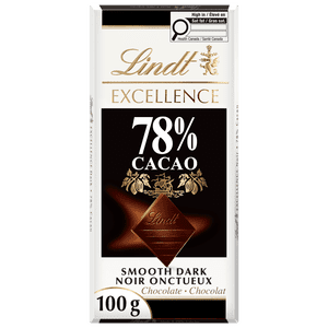Lindt EXCELLENCE 78% Cacao Dark Chocolate Bar, 100g
