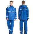 thumbnail image 1 of Graflsoa Heavy-Duty Waterproof Motorcycle Rain Suit for Adults, Blue, XXL Size, PVC Material, All-Weather Protection, 1 of 6