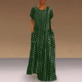 thumbnail image 2 of Fridja Robes Maxi à Manches Courtes Amples pour Femmes Grande Taille avec Poches et Imprimé à Pois, 2 of 6