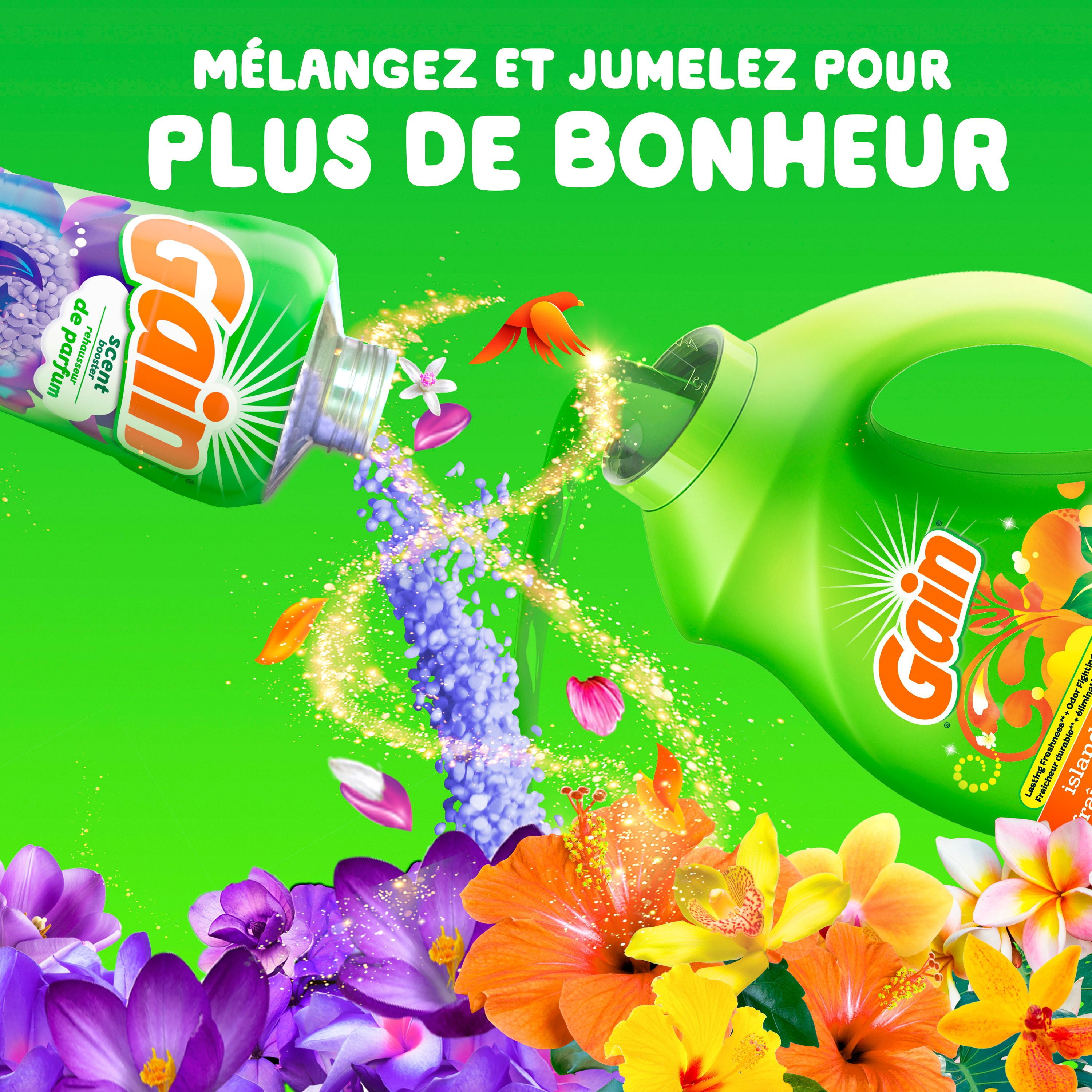 Gain Détergent Liquide à Lessive, Parfum Fraîcheur des Îles, Fraîcheur + Élimination des Odeurs, Savon Nettoyant Liquide pour Laveuse Haute Efficacité, 4.25 Litres, 100 Brassées