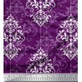 thumbnail image 1 of Soimoi Cotton Poplin Fabric Filigree Damask Print Sewing Fabric Yard 42 Inch Wide, 1 of 3