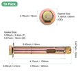 thumbnail image 3 of 10-Pack Hex Expansion Bolt, M12x120mm Colored Galvanized Iron-Carbon Steel External Hex Expansion Bolts, 3 of 6