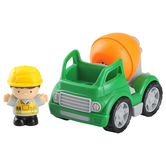 Mini camion-malaxeur de ciment et son conducteur