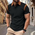 thumbnail image 3 of QIPOPIQ Mens Polo Shirts Textured Knit V-Neck Summer Shirts Clearance, 3 of 8